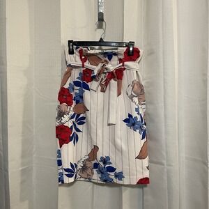 Liz Claiborne "Career" Size 10 Multi-Color w/Floral Print Knee-Length Skirt